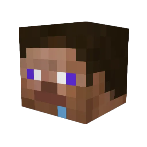 QbsonCrafter Minecraft avatar head, 3D render