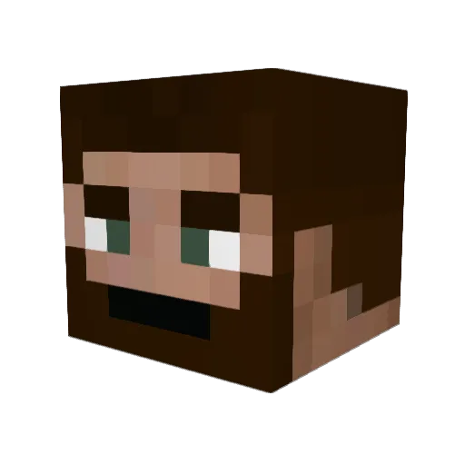 Qc_Rambo Minecraft avatar head, 3D render