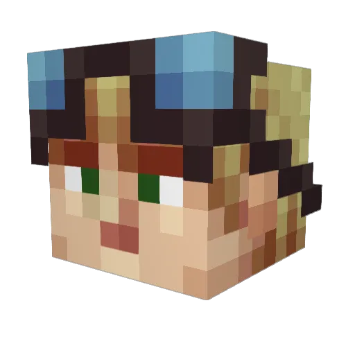 Qcbob Minecraft avatar head, 3D render