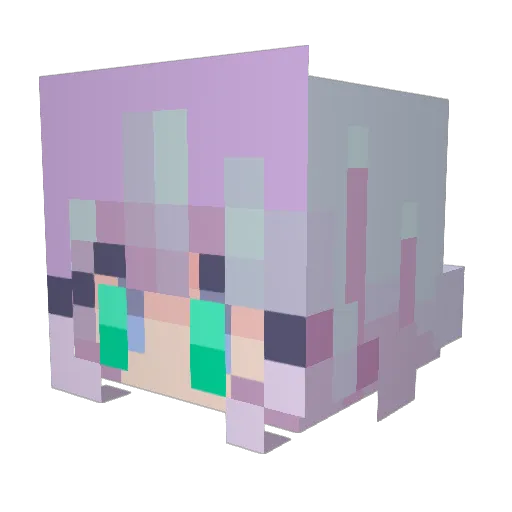 Qddes Minecraft avatar head, 3D render