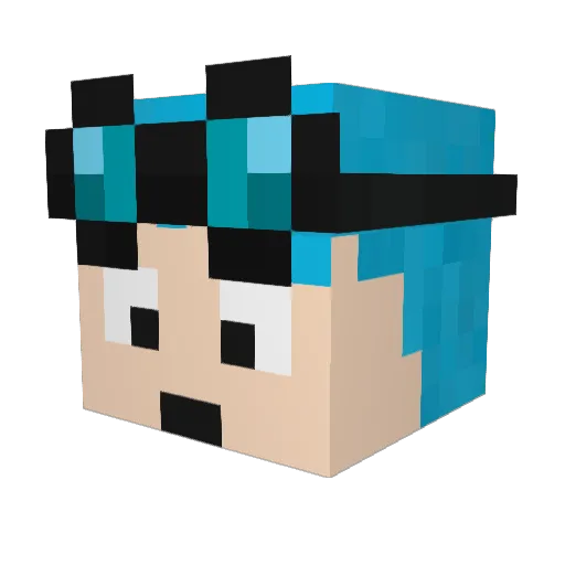 Qdeye86 Minecraft avatar head, 3D render