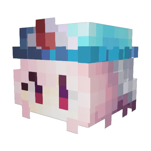 Qearu Minecraft avatar head, 3D render