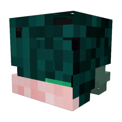 Qedkk Minecraft avatar head, 3D render