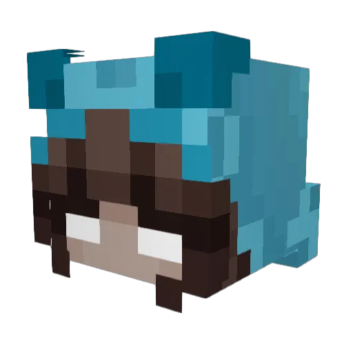 Qeeney Minecraft avatar head, 3D render