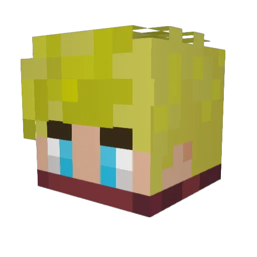 Qeercus Minecraft avatar head, 3D render