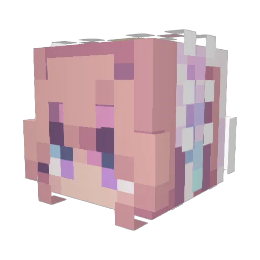 Qeexii Minecraft avatar head, 3D render