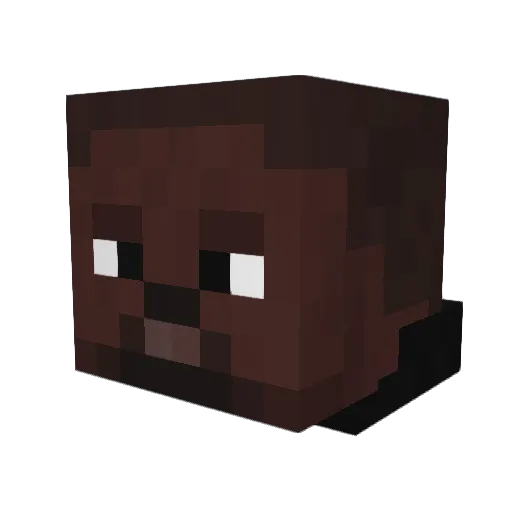 Qekuuu Minecraft avatar head, 3D render