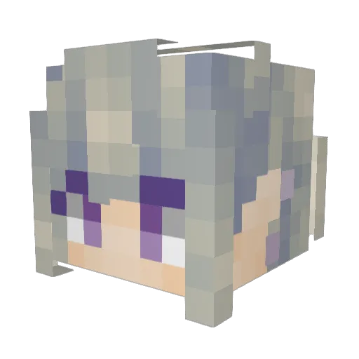 Qelia Minecraft avatar head, 3D render