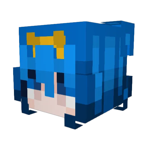 Qelian Minecraft avatar head, 3D render