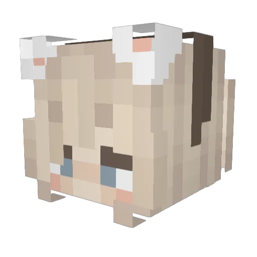 Qelloww Minecraft avatar head, 3D render