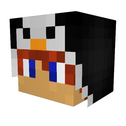 Qerf Minecraft avatar head, 3D render