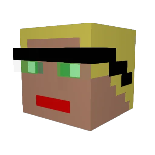 Qerksim Minecraft avatar head, 3D render
