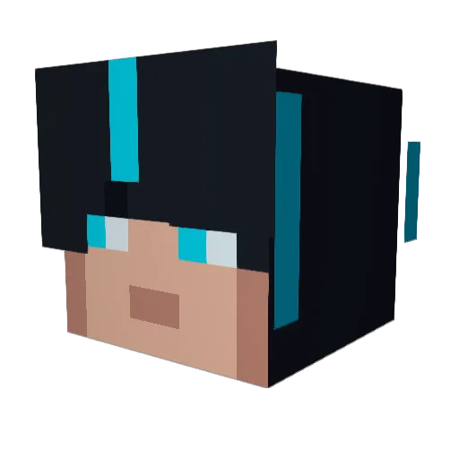 Qevrano Minecraft avatar head, 3D render