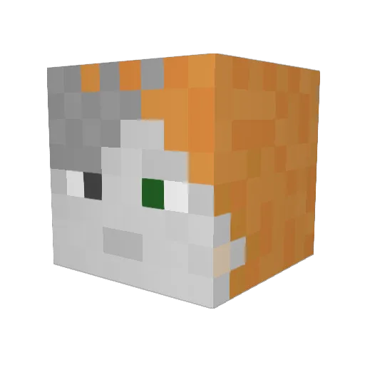 Qewinx Minecraft avatar head, 3D render