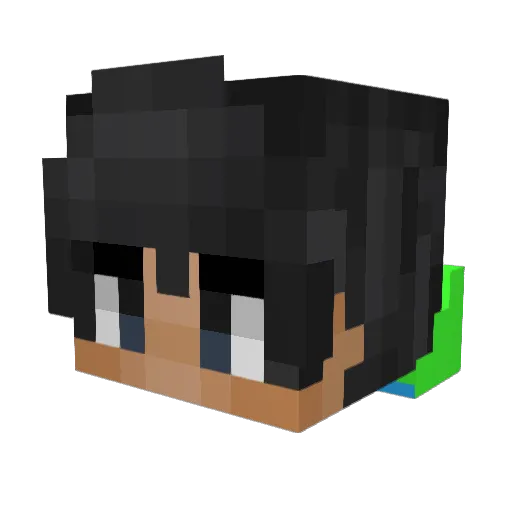 Qewy Minecraft avatar head, 3D render