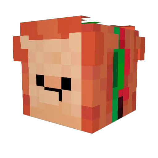 Qg___ Minecraft avatar head, 3D render