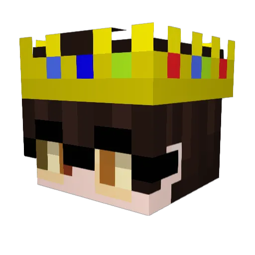 Qhole Minecraft avatar head, 3D render