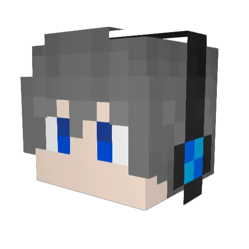 Qi520 Minecraft avatar head, 3D render