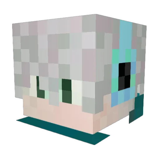 QiPaJnu Minecraft avatar head, 3D render