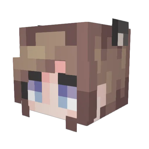 QiQi0712 Minecraft avatar head, 3D render
