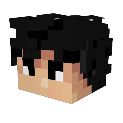 Qiai Minecraft avatar head, 3D render