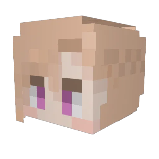 QianMo_VvV Minecraft avatar head, 3D render