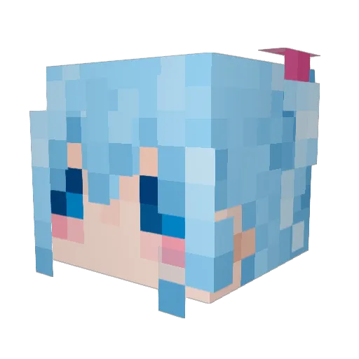 QiangBi Minecraft avatar head, 3D render