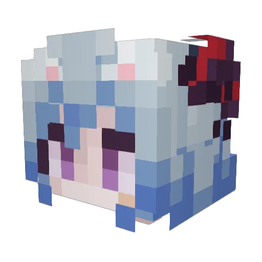 Qiang_Wei Minecraft avatar head, 3D render