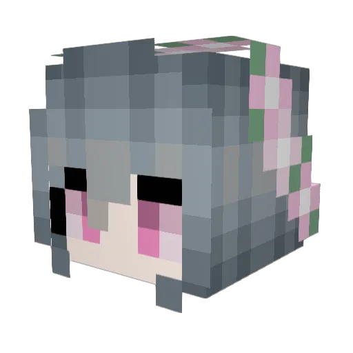Qiannianca Minecraft avatar head, 3D render