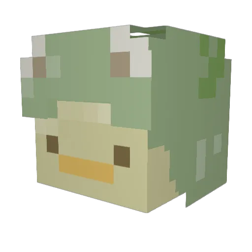 Qibbit Minecraft avatar head, 3D render