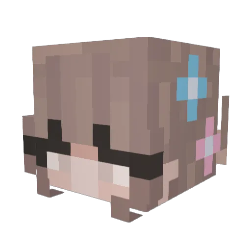 Qibil Minecraft avatar head, 3D render