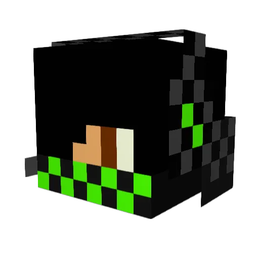 Qickstep Minecraft avatar head, 3D render