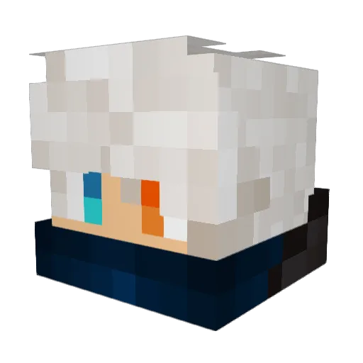 Qikmj Minecraft avatar head, 3D render