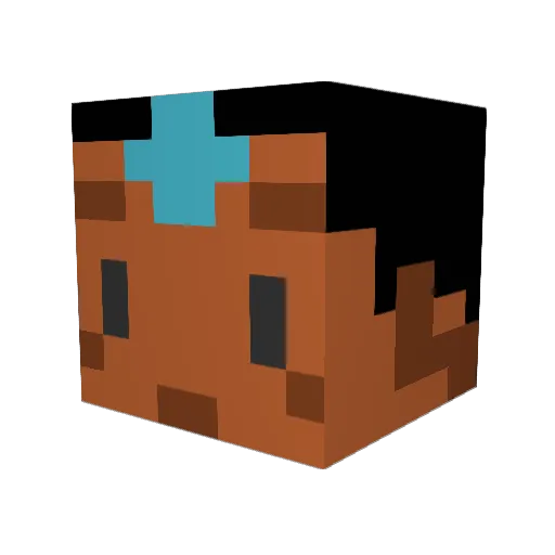 Qill4k Minecraft avatar head, 3D render