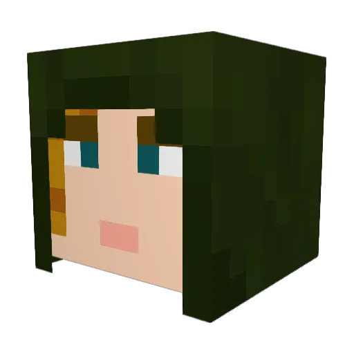 Qillian Minecraft avatar head, 3D render
