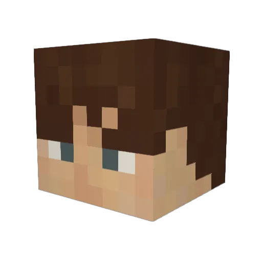 Qimat Minecraft avatar head, 3D render