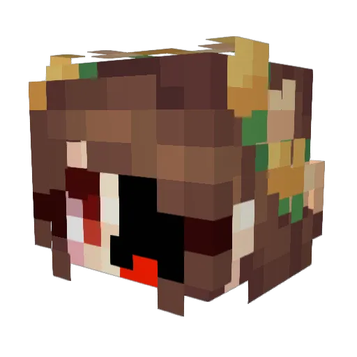 Qing0825 Minecraft avatar head, 3D render