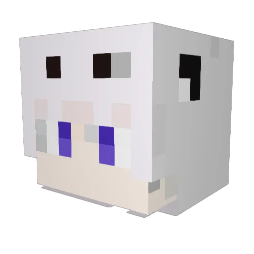 Qing_Qiu Minecraft avatar head, 3D render