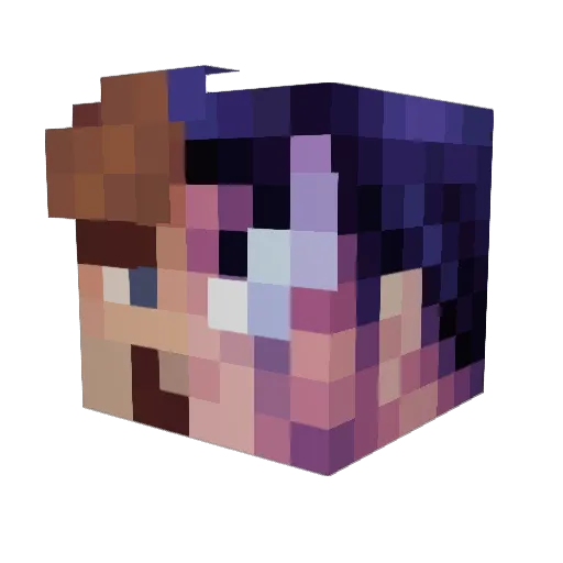 Qing_TangXiao Minecraft avatar head, 3D render