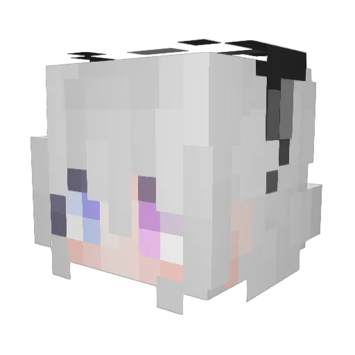 Qing_fu Minecraft avatar head, 3D render