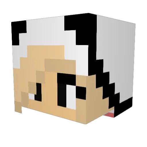 Qingxi Minecraft avatar head, 3D render