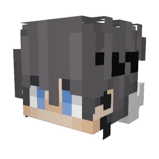 Qinlang66 Minecraft avatar head, 3D render