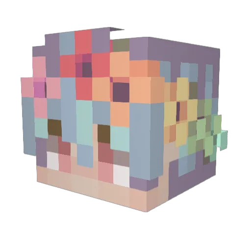 Qinom Minecraft avatar head, 3D render