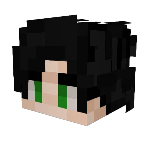 Qinxer Minecraft avatar head, 3D render
