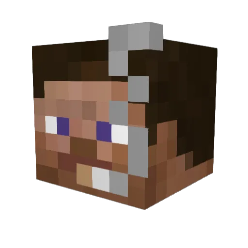 Qinz Minecraft avatar head, 3D render