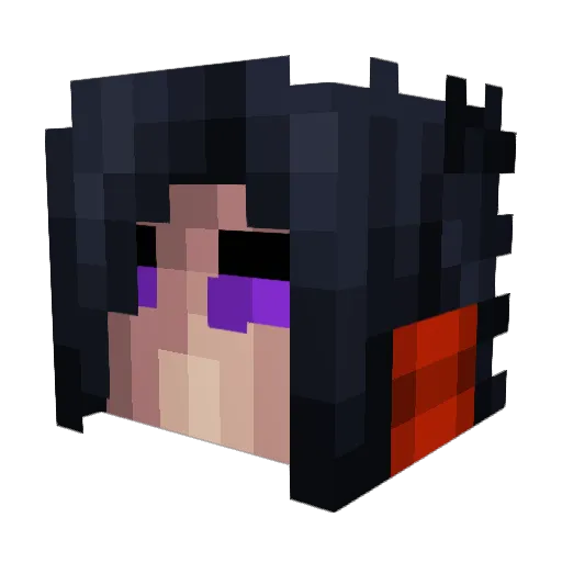 Qiqin Minecraft avatar head, 3D render