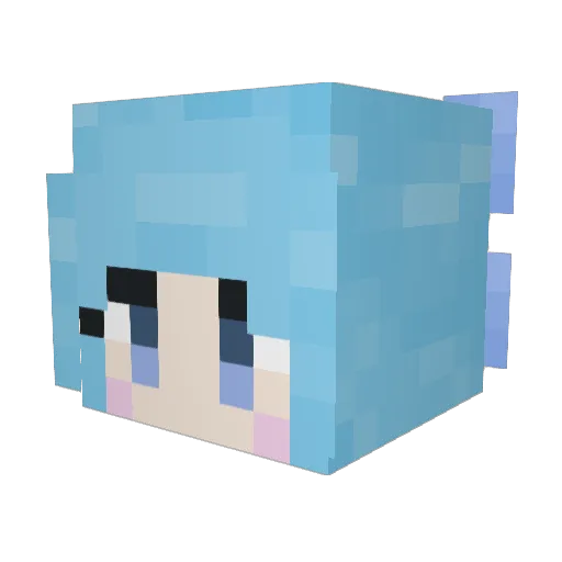 QiroNT Minecraft avatar head, 3D render