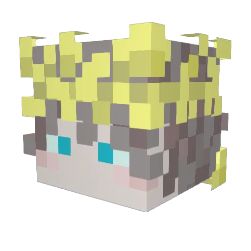 QiuFengLuo Minecraft avatar head, 3D render