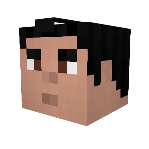 Qiu_Bo Minecraft avatar head, 3D render