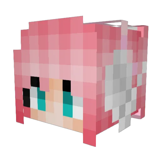 Qiu_shuiii Minecraft avatar head, 3D render